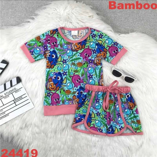 Fish Shorts Set - Bamboo Boutique