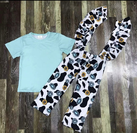 Western Top & Overall Pant Set