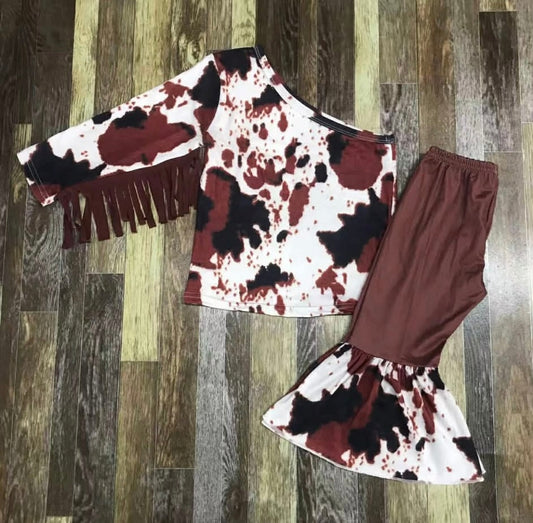 Cow Print Fringe Bell Set